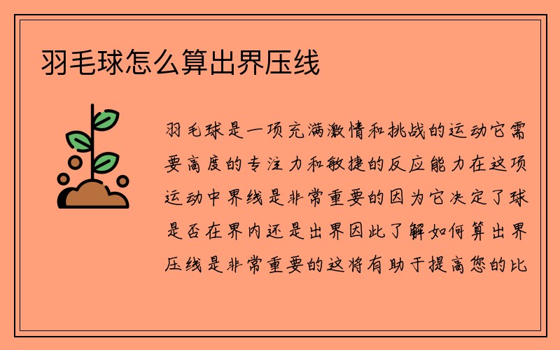 羽毛球怎么算出界压线