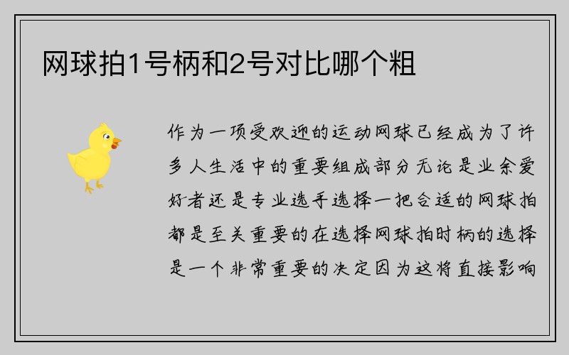 网球拍1号柄和2号对比哪个粗