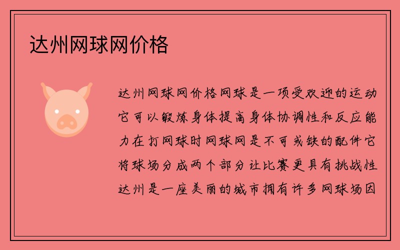 达州网球网价格