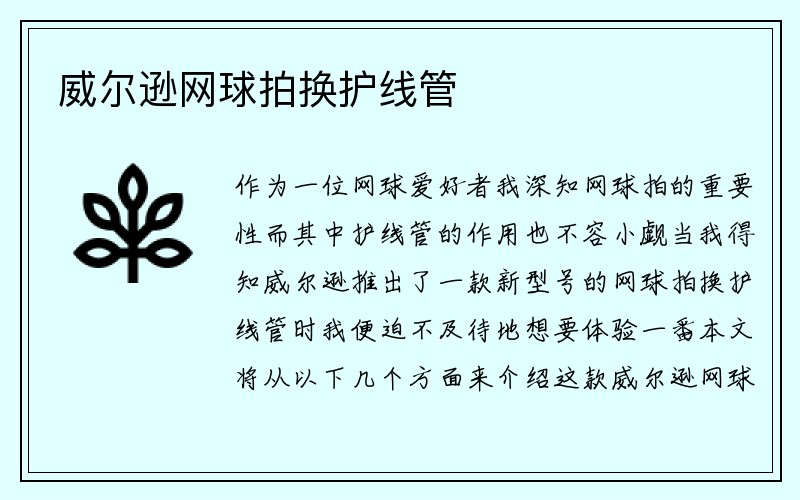 威尔逊网球拍换护线管