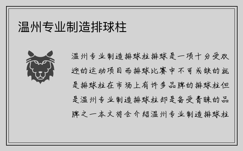 温州专业制造排球柱